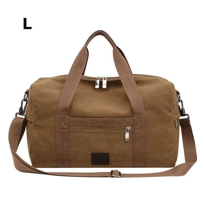 Men Large Capacity Canvas Baglarge Gym Sports Bag Cabin Holdall Duffle Shoulder Travel Weekend Bag Short-Distance Travel Package