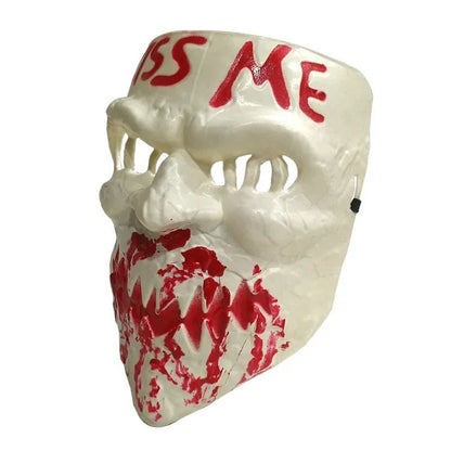 Human Removal Plan Mask Evil Smiley Bleeding Mask Men and Women Kiss Me Mask Halloween Mask Human Removal Plan Cosplay Mask