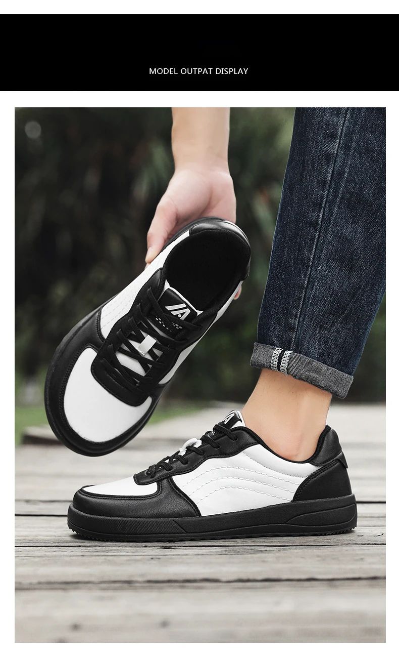 2025 New Mens Casual Shoes Leather Fashion Breathable Sneakers Anti Slip Travel Shoes Lace Up Flats Shoes Comfortable Men Shoes