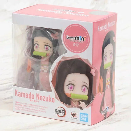 Em estoque Bandai Figuarts 100% original mini Demon Slayer Shinobu Kocho & Kamado Tanjirou Uzui Tengen Nezuko Anime Figure Toys WY