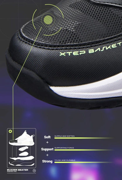 Xtep Teenager's Basketball Shoes 2025 Spring Unisex Mesh Breathable Lightweight Fashion Comfortable Sport Shoes 676415129390