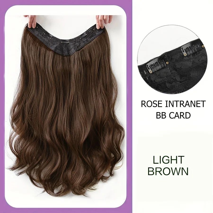 Extensões de Cabelo Sintéticas Longas Onduladas em U com Presilha 16/20/24 polegadas com Tic-Tac para Mulheres Acessórios de Cabelo
