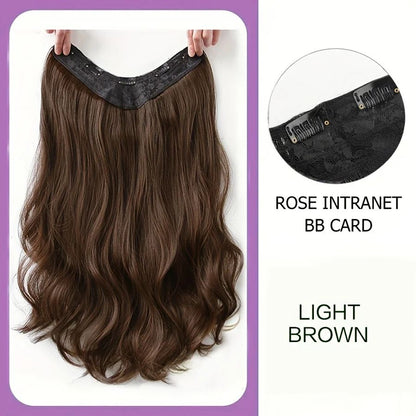 Extensões de Cabelo Sintéticas Longas Onduladas em U com Presilha 16/20/24 polegadas com Tic-Tac para Mulheres Acessórios de Cabelo