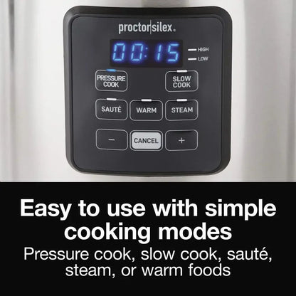 Panela de Pressão Elétrica 4 em 1 Multifuncional Cozimento Lento a Vapor Salteado Panela de Arroz Aço Inox Antiaderente 2,8 Litros Eletrodoméstico de Cozinha