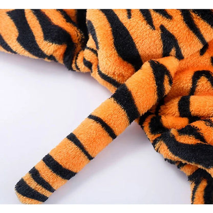 Traje de Cosplay em Fleece de Coral para Roupas de Cachorro Pequeno, Gato, Filhote, Chihuahua, Yorkshire, Casaco com Capuz, Tigre, Dinossauro