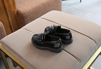 Children Tassel Princess Shoes School Party Wedding Dress Mary Jane PU Leather Shoes Girls Breathable Anti-skid Slip on Shoes