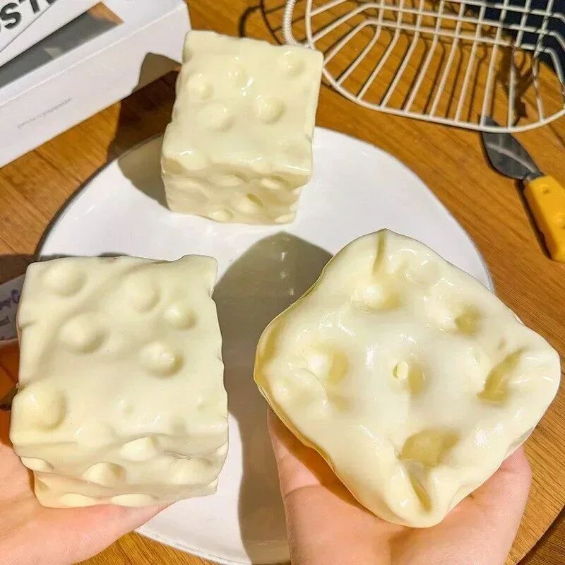 HOT Schylling pizza Sensory Fidget Cube Stress Relief Squishy Cube Anti-Anxiety Squeeze Toy For Focus ADHD Population