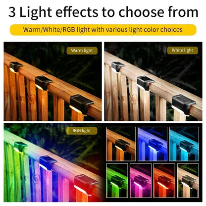 1-8Pack Solar Deck Lights Outdoor Waterproof Solar LED Lights Garden Decor Sunlight for Stairs Railing Yard Pathway Lighting