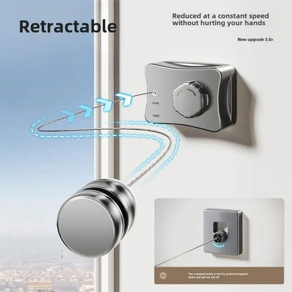 Invisible clothesline, indoor non perforated balcony, invisible retractable clothesline, bathroom clothesline, steel wire rope