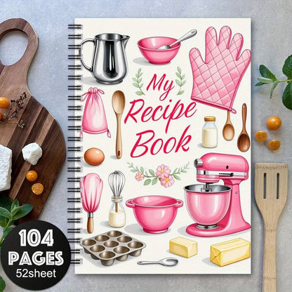 1 Recipe Notebook A kitchen planner with cute cooking patterns and pastel-colored food journal for home cooks and meal planners