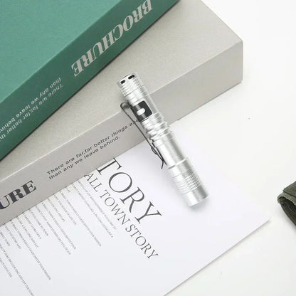 Portable Mini LED Pen Flashlight With Pen Clip Handheld Ultra Pocket Torch Use AAA Battery For Outdoor Camping Emergency Lamp