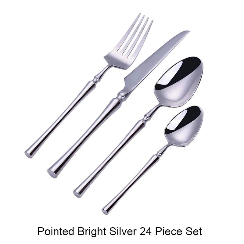 Conjunto de Talheres 24 Peças Aço Inox Fosco Preto Dourado Jogo de Talheres de Mesa Faca Colher Garfo Lavável em Lava-louças