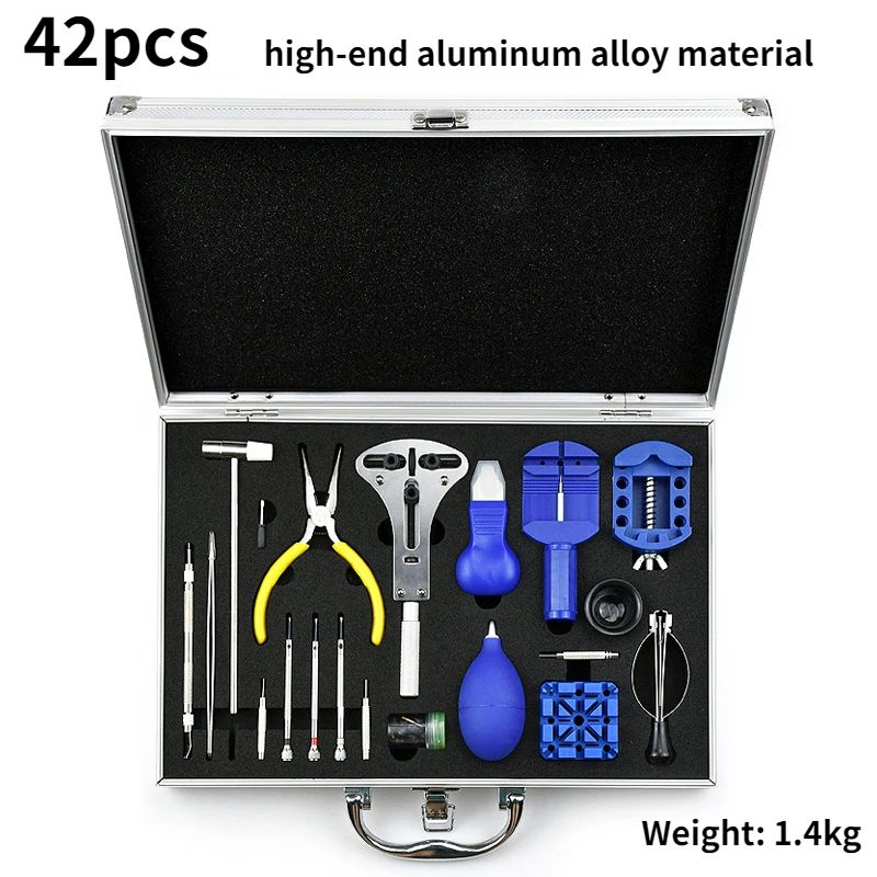 Kit de Ferramentas para Reparo de Relógios Removedor de Pinos de Pulseira Abridor de Caixa Removedor de Pinos de Mola Substituição de Bateria de Relógio Conjunto de Agulhas de Pulseira Acessórios
