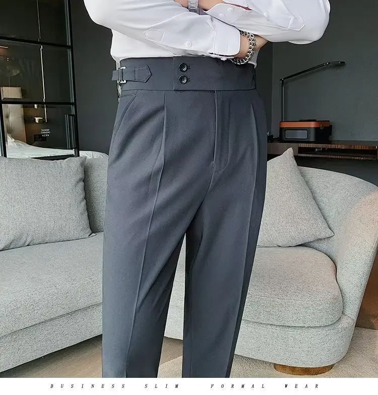 Calça Masculina Nadir Coffee Color Clássica Estilosa Paris Botão Prega Única Emagrece Suaviza Sua Silhueta Calça Social Casual