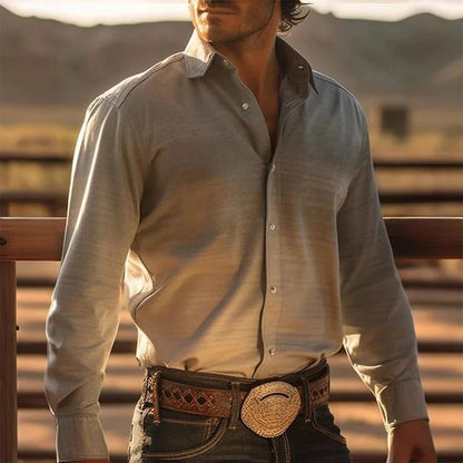 Men's Shirt Yellowstone Western Denim Shirt Elegant patchwork vintage men's lape