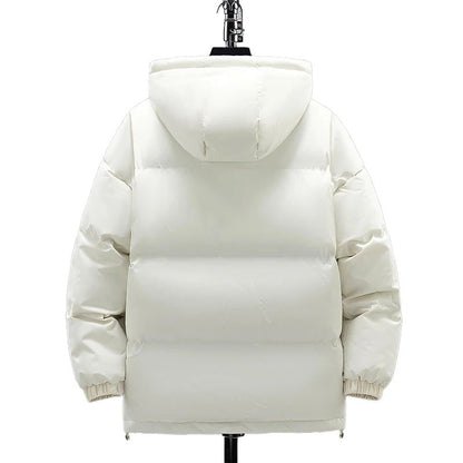 Jaqueta Curta de Pesca de Inverno da Moda, Gola Alta, Solta, Acolchoada com Algodão, Jaqueta Quente à Prova de Frio Tamanho Grande para Adolescentes