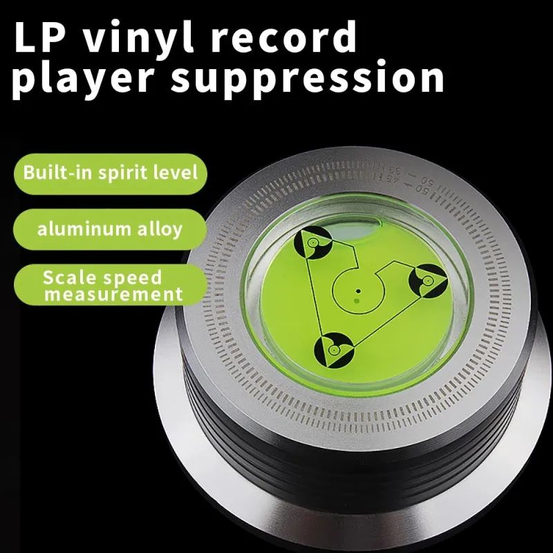 50Hz LP Toca-Discos de Vinil Universal para Discos de Música Estabilizador de Toca-Discos de Liga de Alumínio com Acessórios de Nível e Braçadeira de Peso