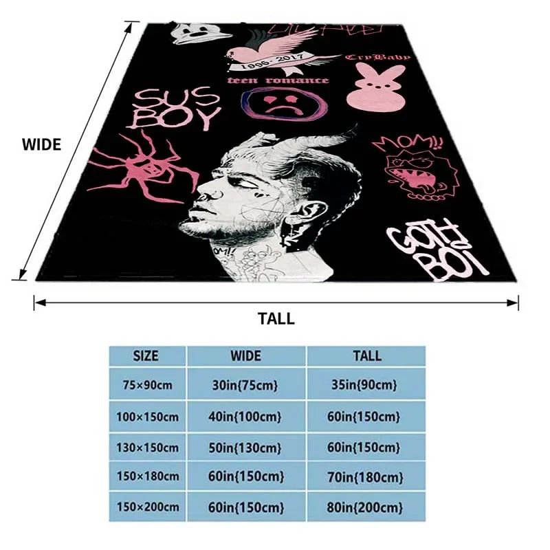Satanic Cry Baby Lil Peep Flannel Blanket  , Soft Fluffy Warm Sofa Bed Throw Blanket More Size?fans warm gifts