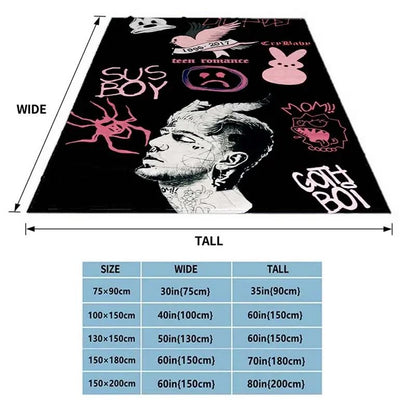 Satanic Cry Baby Lil Peep Flannel Blanket  , Soft Fluffy Warm Sofa Bed Throw Blanket More Size?fans warm gifts