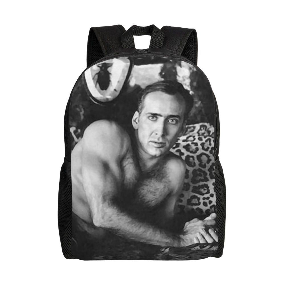 Custom Nicolas Cage Meme Laptop Backpack Women Men Basic Bookbag for College School Student Funny Bags