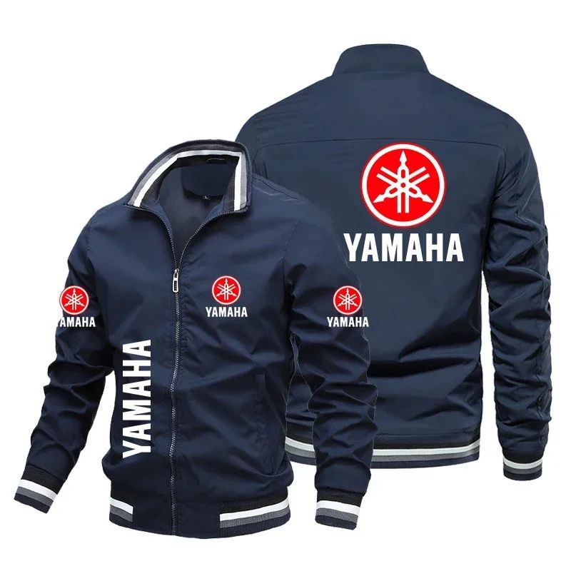 Men's Yamaha Logo Printed Custom Biker Bomber Jacket Motorcycle Fashion Clothing Coats for Men
