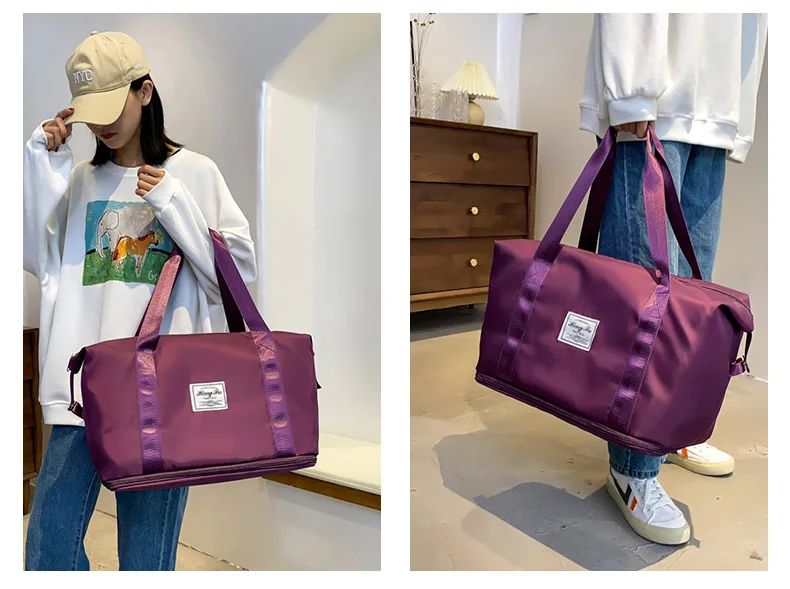 Carry On Travel Duffle Bag  Waterproof Sports Gym Tote Bags for Women Large Capacity Storage Luggage Handbag