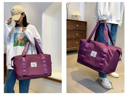 Carry On Travel Duffle Bag  Waterproof Sports Gym Tote Bags for Women Large Capacity Storage Luggage Handbag