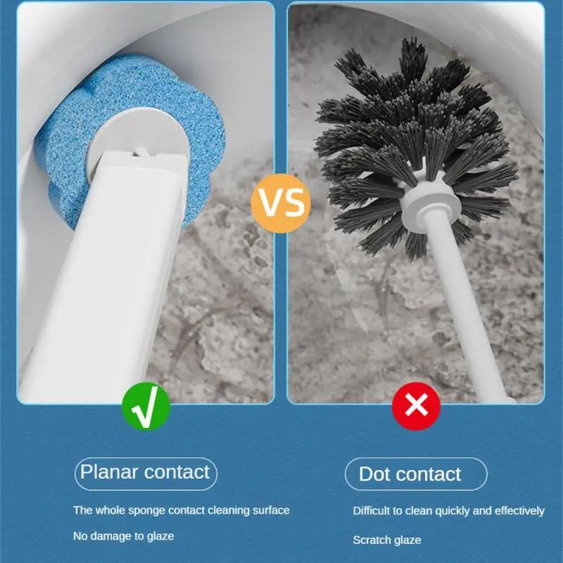 Disposable Toilet Brush Wall-Mounted Cleaning Tool for Bathroom Replacement Brush Head Toilet Cleaning Brush Set Wc Accessories