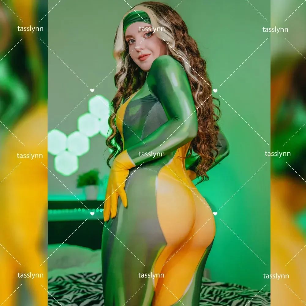 Rogue Cosplay Anna Marie Cosplay 3D Printing Adult Kids Zentai suit Halloween Party Women Girls costume