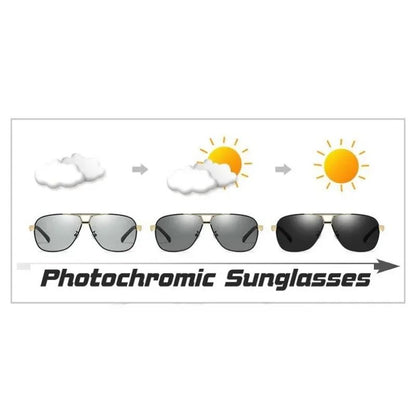 1PC Top Aluminum Magnesium Square Polarized  Photochromic Sunglasses Men Sun Glasses Safety Driving Oculos De Sol Masculino