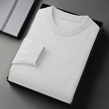 Autumn New Men's Round Neck Pullover Long Sleeved Knitted Sweater Retro Lightweight Sports Shirt Soild Color Casual Jacket