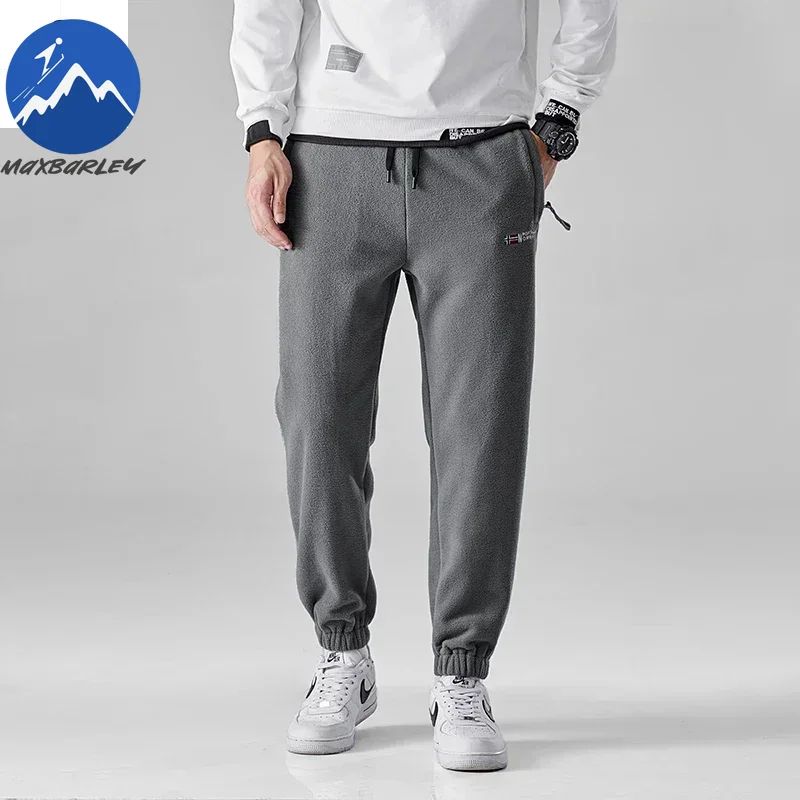 Brand Winter Wool Sweatpants Men's Thickened Double-Sided Fleece Casual Trousers Jogger Men's Outdoor Down Cotton Warm Pants