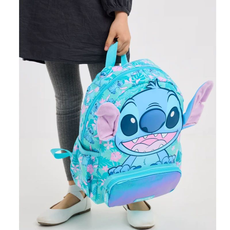 Miniso Disney Stitch Kawaii Children Schoolbag Set Cartoon Student Bookbag Lunch Bag Pen Case Casual High Capacity Backpack Gift