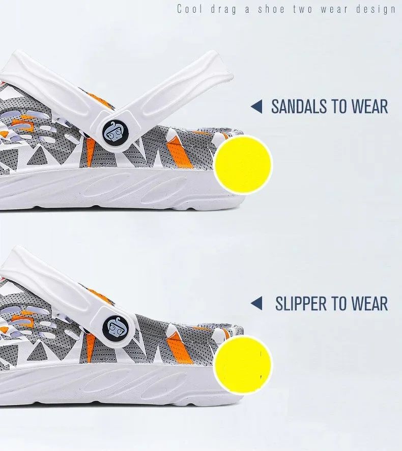 2025 New Fashion Sandals Men Clog Sandals Comfortable Breathable Beach Sandals Men Women Clogs Slippers Soft Bottom Men Shoes