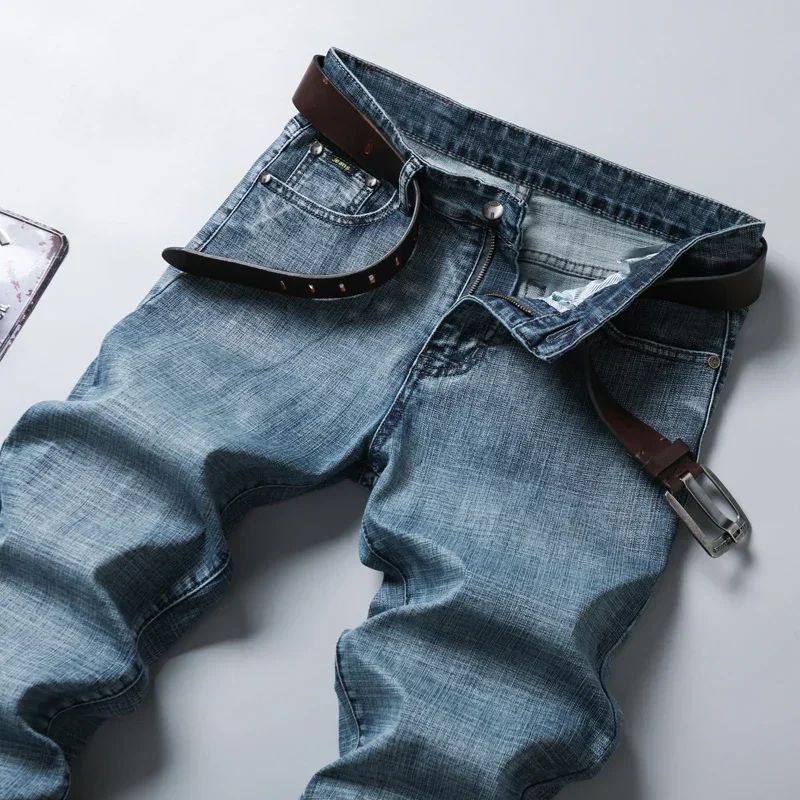 Mens High Quality Jeans Fashion Straight Denim Pants Men Classic Casual Jeans Male Plus Size Denim Trousers Ripped Jeans 28-40