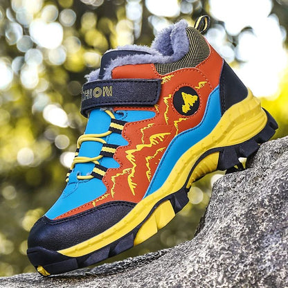 Winter Hiking Shoes Boy Kids Snow Boots Teenagers Children Shoe Walking Climbing Sneakers Leather Waterproof Non-slip Sport Warm