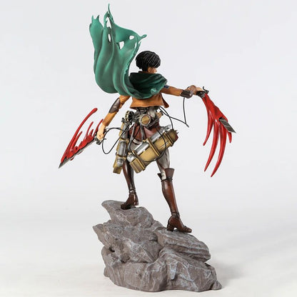 Mikasa Levi Ackerman Battle Damage Ver PVC Anime Figure Colecionável Estátua Boneca Modelo Presente Brinquedo Decoração