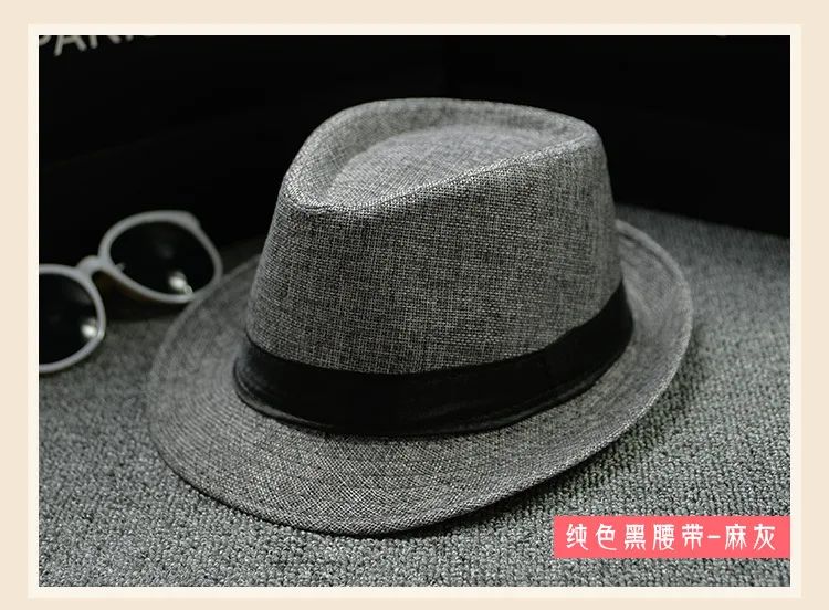 Fashionable Elegant Vintage Unisex Classic Summer Hat with Brim for Men and Women in Black, White, Red, Panama Top Jazz Beach Fe