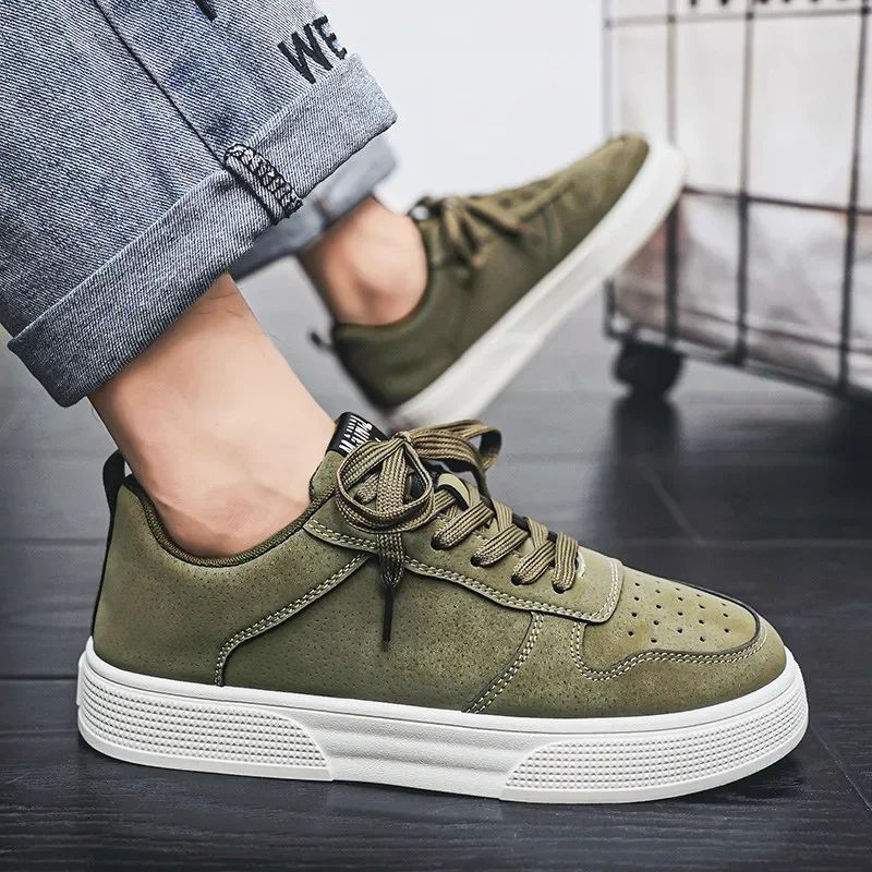 Cheap Green Man Urban Sneakers Big Size 47 48 Platform Men’s Skateboarding Shoes Harajuku Low Cut Male Skate Shoe Zapatos Hombre