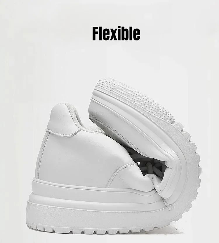 PDEP Tênis Masculino Aumento de Altura 10cm Invisível Elevador Branco Couro Esportivo Zapatillas De Hombre Tamanho Grande 46