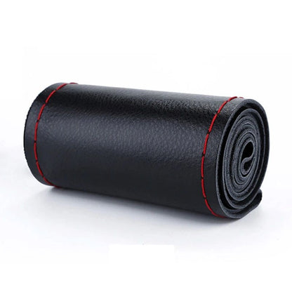 1PC Faça você mesmo, capas de volante de couro de fibra macia, universais, com agulhas e linha, acessórios interiores de carro