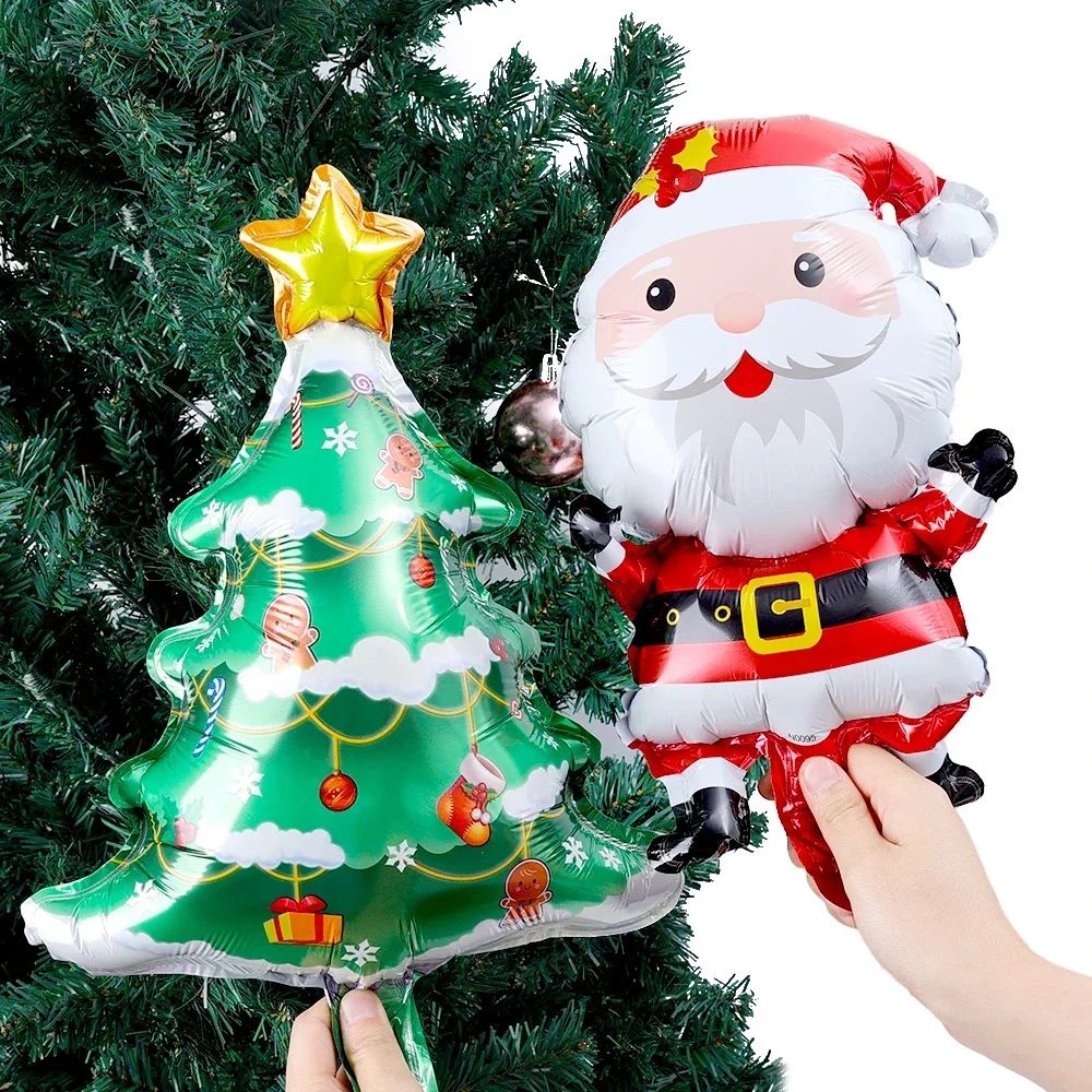 Christmas Santa Claus Gingerbread Man Xmas Tree Foil Balloons for Christmas Home Party Aluminum Film Balloon Decor Supplies