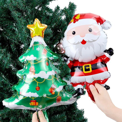 Christmas Santa Claus Gingerbread Man Xmas Tree Foil Balloons for Christmas Home Party Aluminum Film Balloon Decor Supplies