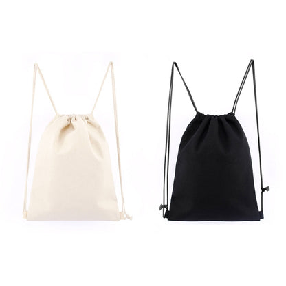 Saco de Cordão Simples Mochila Esportiva para Homens e Mulheres Sacola de Cordão Mochila de Lona de Algodão Respirável