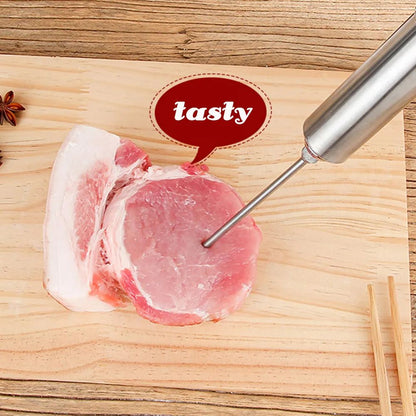 Conjunto de Seringa para Temperos em Aço Inoxidável Injetor de Sabor para Carne Peru Frango Molho Marinada Acessórios de Cozinha Doméstica