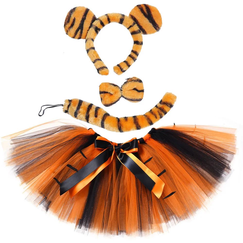 Tiger Giraffe Tutu Skirt for Cute Girls Halloween Christmas Costume for Toddler Animal Zoo Outfit Birthday Photoshoot Tutus