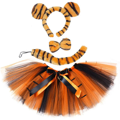 Tiger Giraffe Tutu Skirt for Cute Girls Halloween Christmas Costume for Toddler Animal Zoo Outfit Birthday Photoshoot Tutus