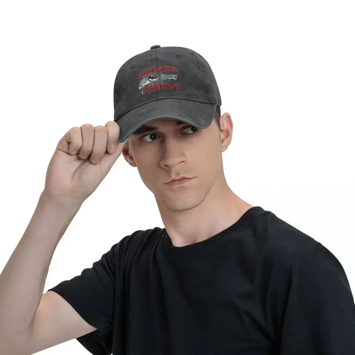 Boné de Beisebol Masculino Lavado Carpfishing Is My Therapy Bonés Trucker Snapback Chapéu de Papai Pesca de Carpas Chapéus de Pescador
