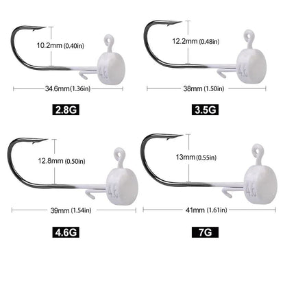 5pcs Anzóis de Pesca 2.8g 3.5g 4.6g 7g Ned Mushroom Head Jig Anzol Afiado com Barba para Iscas de Silicone Ferramentas de Pesca Jigging