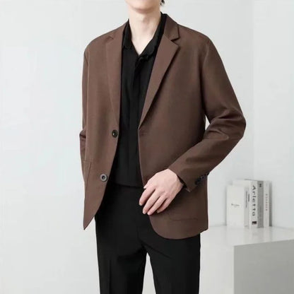 Brown Oversize Plus Big Size Jacket for Men Long Man Suits and Blazers Coats Fashionable Fashion 2025 New in Simple Breasted
